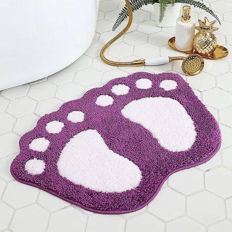 1 tapis de bain, antidérapant et absorbant, poils longs, microfibre, 40 x 60 cm, salle de bain cuisine chambre (1/3)
