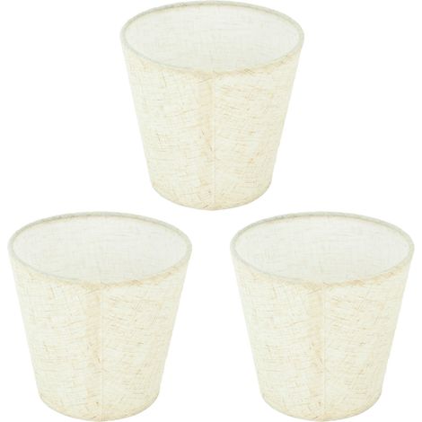 Lot de 3 abat-jour tonneaux en lin naturel, faits main et élégants, résistants à la poussière, pour lustres, lampes de table et lampadaires. (1/5)