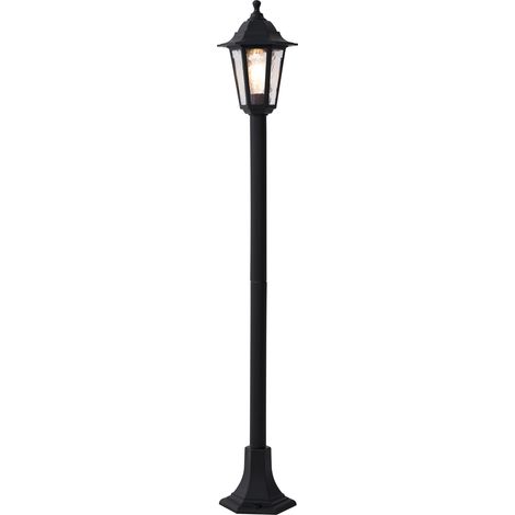 QAZQA Clásico/Antiguo Farola de exterior clásica negra 122cm IP44 - New Haven Hammered Plástico /Vidrio Redonda Adecuado para LED Max. 1 x 15 Watt