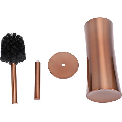 Juego de escobilla y recipiente de acero inoxidable para inodoro, juego de baño higiénico y moderno (37,5 cm, 5 piezas) (1/5)