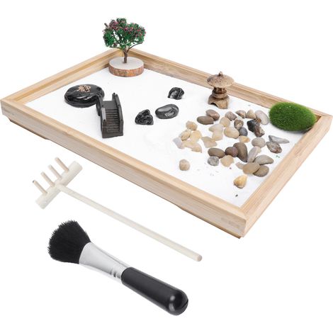 Kit de jardin de sable Zen japonais pour mini-méditation, accessoire de décoration de table pour la maison ou le bureau (1/5)