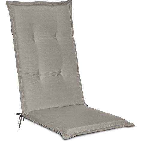 Beautissu – Coussin bain de soleil 120x50x6 cm – Rembourrage 6 cm – Résistant aux UV – Fixation par bandes – Pour chaises à dossier haut