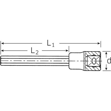 STAHLWILLE Douille tournevis 6 pans, 1/2 pouce extra longue 10 mm (1/2)