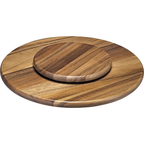 Plateau tournant à fondue printanière, en bois d'acacia, diamètre 40,5 cm (1/3)