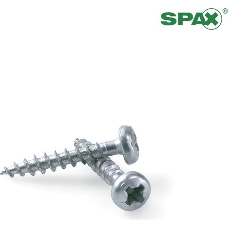 Vis agglo - Spax - Tête ronde - PZ - Acier zingué - 3 x 16 mm - Boîte de 1000