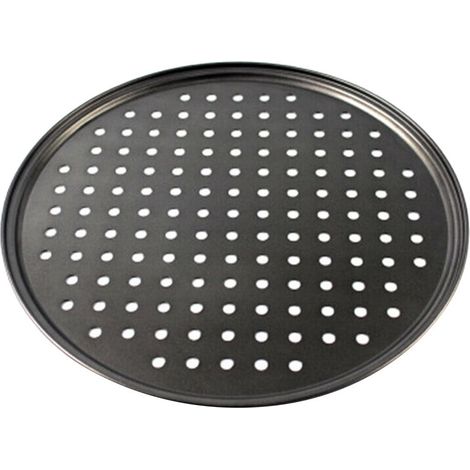 Pizza Pan - 32 Cm - Carbon Steel - Perforated - Non-Stick Coating - For Home And Professional Baking - 1 Piece (1/5)
