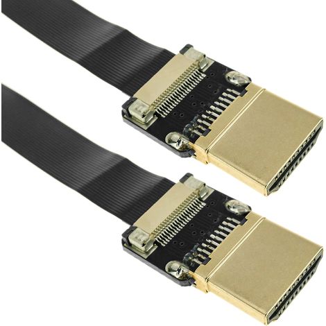 BeMatik - Câble vidéo HDMI plat FPV 50 cm A-mâle à A-mâle (1/5)