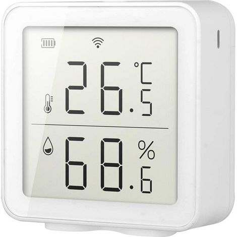 Termometro intelligente per esterni con Wi-Fi, monitor di umidità e temperatura, schermo LCD digitale, per uso interno ed esterno