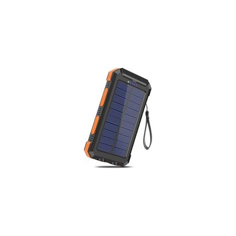 Chargeur solaire 20000mAh – 2 ports USB – Charge rapide 3A – Panneau solaire étanche avec lampe LED – Pour camping et randonnée (1/5)