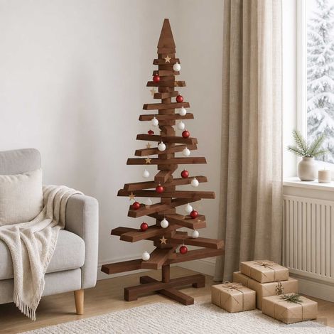 vidaXL Árbol de Navidad de madera KOTKA 120 cm Madera de Pino Maciza (1/5)