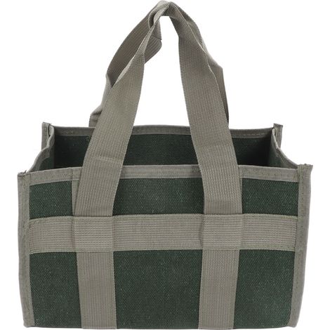 Große, olivgrüne Werkzeugtasche mit großer Öffnung, strapazierfähiges Canvas, große wasserdichte Größe, professionelle Aufbewahrung für Elektriker, 29 x 17 x 17 cm. (1/5)