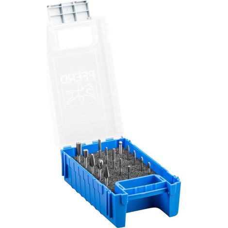Set di macine piccole, gambo D.3mm, 15 pezzi Zincato HM 5 Ku.-Cassette PFERD (1/2)
