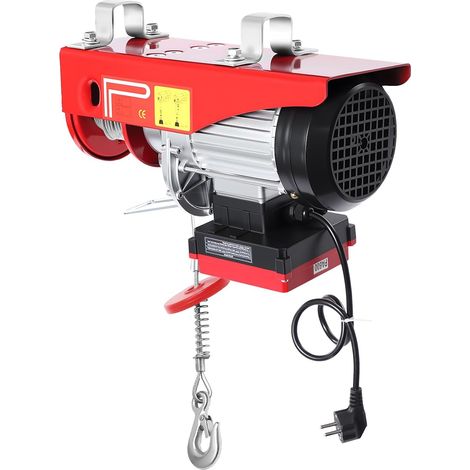HAUTOUR Palan Électrique, Charge Double Câble 600 kg, Télécommande Sans Fil 80 m, Hauteur Levage Câble Simple 12 m, Élingue Simple Double, Arrêt Urgence, pour Garage, Entrepôt, Usine (1/5)
