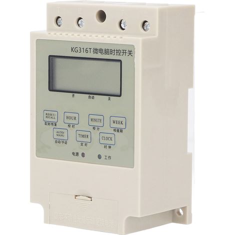 Interrupteur Programmable à Horloge Microcomputer pour Rail DIN avec Transformateur 25A Beige (1/5)