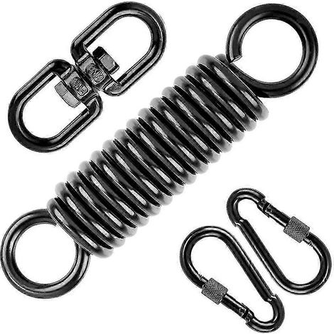 Ressort de suspension pour fauteuil suspendu, avec 2 mousquetons et un crochet pivotant à 360°, capacité de charge 250 kg pour fauteuil suspendu, hamac, yoga, etc. (1/5)