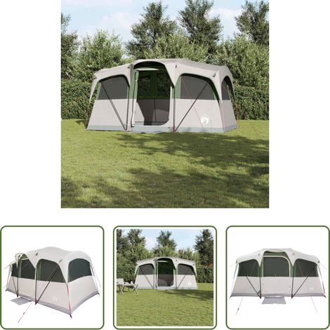 Campingzelt - Familienzelt mit Dach Weiß und Grün 435 x 255 x 216 cm (1/5)
