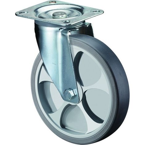 Rueda giratoria de la rueda de carretera. Capacidad de carga 250 mm Hoja termoplástica 300 kg L135XL110 mm Rollos BS