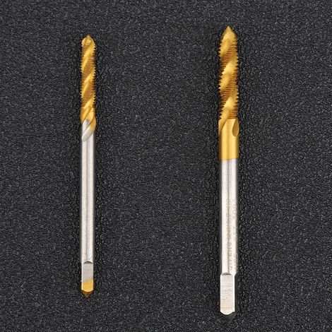 3er-Set Spiralgewindebohrer, Handwerkzeug, Zubehör, Hochgeschwindigkeitsstahl, M3, M4, Gold, Silber (1/5)