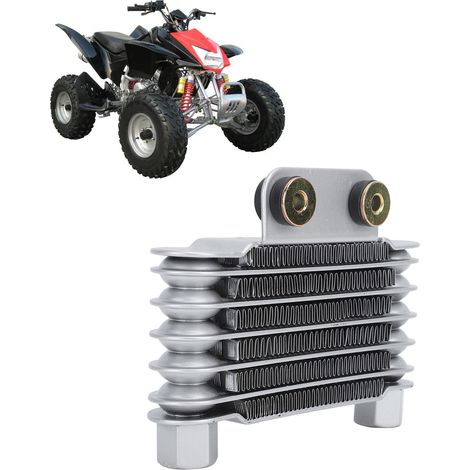Refroidisseur d'huile argenté fixe unilatéral pour modification de moto, adapté aux motos, véhicules tout-terrain et quads.