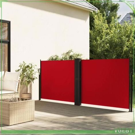 Auvent latéral rétractable - FAFEISY - 4004612 - 140x600 cm - Rouge - Résistant eau & UV (1/5)