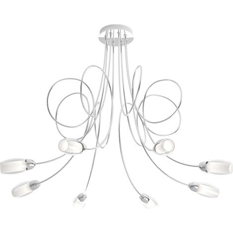 Plafoniera Contemporanea Feeling Net Metallo Cromo Vetro Trasparente 8 Luci G9 (1/3)