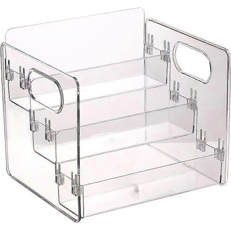 Étagère à parfum transparente à trois niveaux, organisateur de bureau pour salle de bain ou commode, boîte de rangement. (1/5)