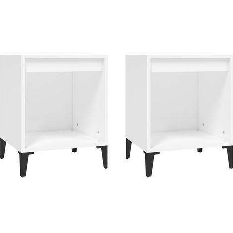 Maison Exclusive - Mesitas de noche 2 unidades color blanco 40x35