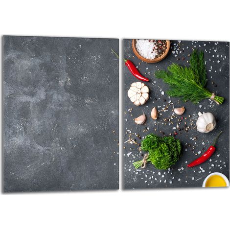 Glasschutzplatte für den Herd 2x40x52 Schiefer