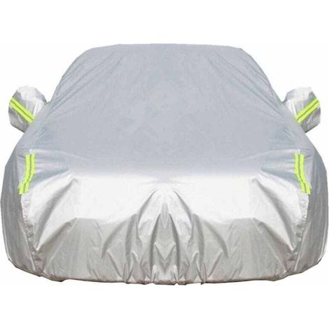 190T Waterproof Car Protective Cover with Opening Compartment Breathable Cotton Lining Anti UV Dust Snow (1/4)