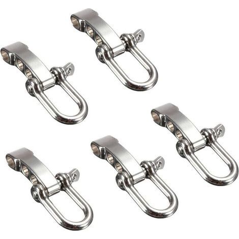 5 Pièces Manilles en Acier Inoxydable Réglables en Forme de U pour Paracorde Corde de Survie Bracelets Extérieur (1/4)