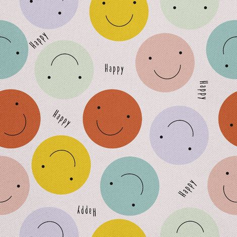 Tissus décoratifs d'extérieur Oxford - motif visages souriants (1/5)