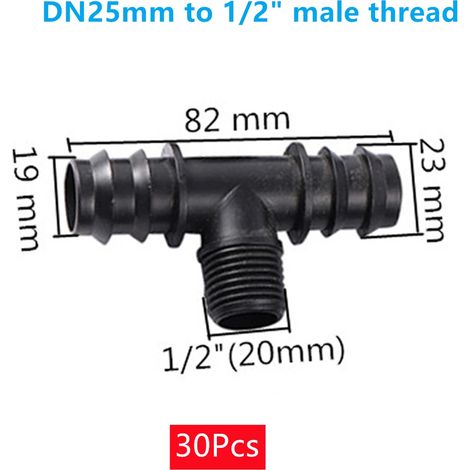 (30 raccords en T DN25 mm) Arroseur escamotable à impulsion rétractable, tête d'arrosage anti-oiseaux, irrigation de jardin, grand débit d'eau, entrée d'arrosage à bascule (1/5)
