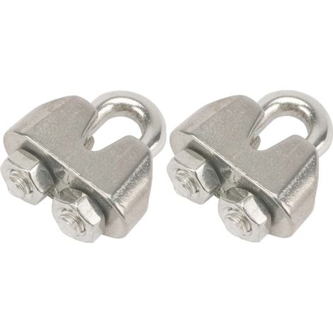 2x Serre-câble étrier 3mm en acier inoxydable A4 Universel U Clip Câble métallique Corde Accastillage Marine Bateau Inox