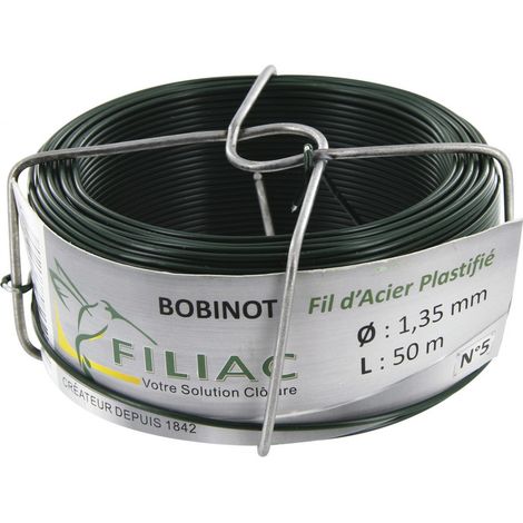 Verzinktes, plastifiziertes, grünes Spulenkabel 1,35 mm x 50 m