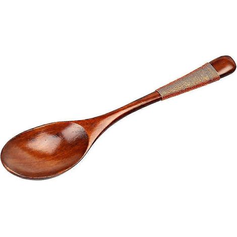 Cuillères en bois à long manche pour enfants, cuillères à riz, à soupe, à dessert et à thé, marron, FSY (1/4)