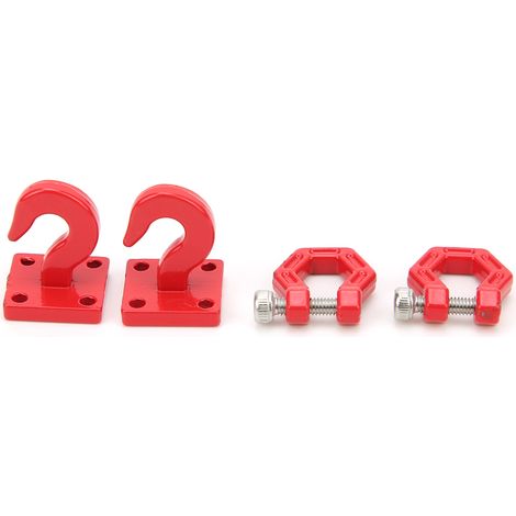2 pièces Crochet de Remorque Métallique pour Pièces Détachées RC, Compatible avec SCX10 90046 Trx4 D90 Voiture 1/10 (1/5)