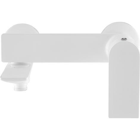 Mitigeur Baignoire Cascade FARO Blanc en Laiton avec Bec Design Moderne (1/3)
