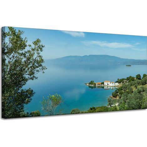 Stampa su tela Natura Cime montuose e mare 120x60