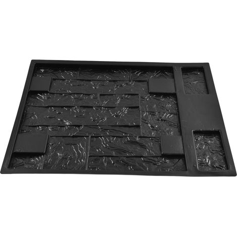 Moule mural en béton ABS, noir, recyclable et résistant à l'usure, idéal pour la décoration de jardin et de maison. (1/5)
