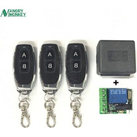 Interrupteur À Distance Sans Fil 1 Canal Dc 12 V 433 Mhz Usage Domestique Et Industriel 4 Télécommandes Incluses (1/4)