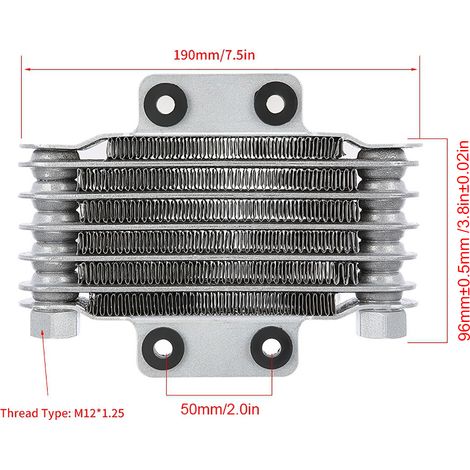Radiateur refroidisseur d'huile moteur en aluminium de 85 ml, adapté aux motos de 100 à 250 cm³, aux motos de motocross et aux quads, couleur argent. (1/5)
