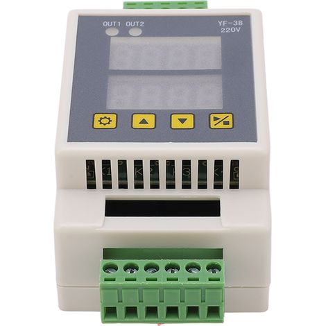 Module de minuterie 2 canaux avec écran LCD précis, module de temporisation ABS blanc, alimentation CC 7-27 V CA 220 V (1/5)