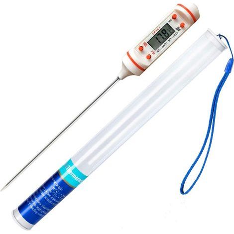 Küchenthermometer 1 Stück Universelles Haushaltsthermometer Digitales Kochthermometer Küchenthermometer Fleischthermometer, lesbar 50 ° C - 300 ° C, ° C / ° F umschaltbar mit Schutzhülle (Weiß) (1/5)