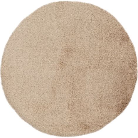 Tappeto da bagno Rabbit Light beige rotondo Ø 100 cm (1/4)