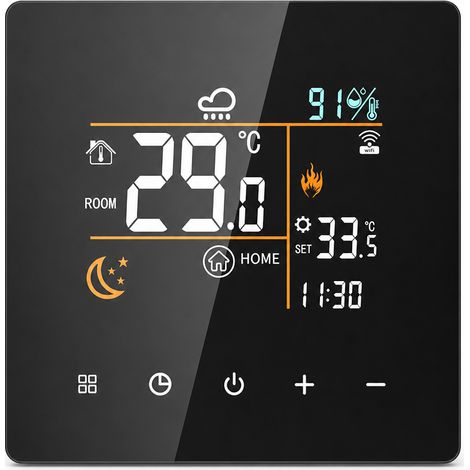 Thermostat Wi-Fi pour chauffage électrique au sol, 25 A/5000 W, noir, K9 (1/5)