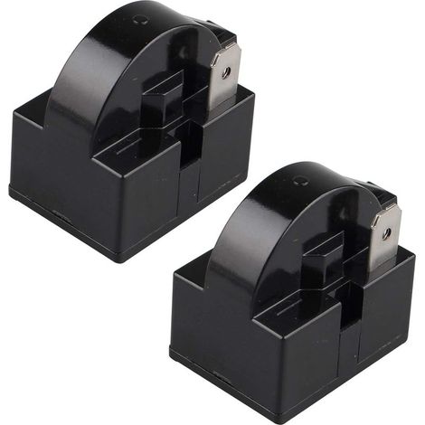 Lot de 2 relais de démarrage PTC 15 Ohm 220 V à une broche PTC pour réfrigérateur congélateur et compresseur Noir(1 pied) (1/4)