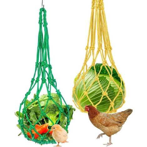 Lot de 2 brochettes de légumes et de fruits avec crochet en S pour poulets, jouet d'alimentation suspendu pour poulets, jouets pour poulets et grands oiseaux (1/5)