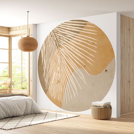 Papier peint rond / cercle - Motif botanique - Diamètre 100 cm (1/4)