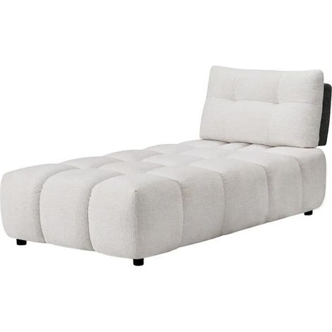 Méridienne modulable 1 pl tissu blanc/gris dossier réglable – PAROV (1/5)