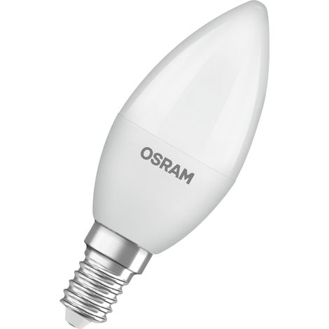 OSRAM LED Superstar Classic en ampouen forme de B avec trois scènes lumineuses : Relax, Active, Sleep. En plastique dépoli, 4,9 W,E14, 2700-4000 K, contrôlabvia un interrupteur mural.